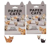 JDKJAG 50pcs 3D Origami Kit, DIY Paper Cats Origami Kit, Creative Origami Animal Kit, Fold Your Own Paper Cats, Origami Animal Shaped Decoration Kit, Origami Set for Adults Kids (cat*2)