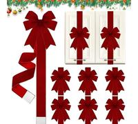 JDKJAG 6pcs Kitchen Cupboard Christmas Bows, 2m Christmas Cabinet Bows, Velvet Material, for Cabinet Doors Windows Wreath Decoration