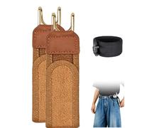 JDKJAG Buckless Elastic Belt - Tactical Metal Hook Adjustable Belt for Men Women, No Buckle Utility Work Belt, Unisex BuckleFree Invisible Stretch Belt (2, Brown)