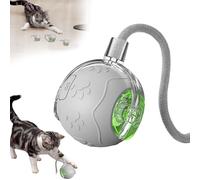 JDKJAG Interactive Dog Cat Ball Toy with Moving Tail, 360° Auto-Rolling Chase Buddy with 4 Modes (Fast/Slow), USB Rechargeable & Bite-Resistant PC-Silicone, for Indoor Dogs and Cats (Grey)