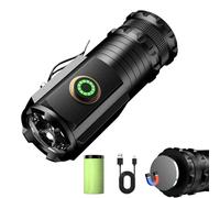 JDKJAG Mini Flashlight High Lumens, 1000LM Super Bright Tactical Flashlight - USB-C Rechargeable, 1100mAh Battery - 5 Modes (High/Medium/Low/Strobe/Turbo) - for Camping, Hiking (A)