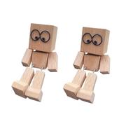 JDKJAG Shaking Wooden Man, Shaking Man for Car, Car Accessories & Desk Accessories for Men, Handmade Shaking Wooden Doll, Car Ornaments Action Figure, Gifts for Women Men (B*2)