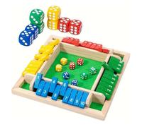 JDKJAG Shut the Box Game 2-4 Player, Shut the Box Dice Game, Board Games for 4 Players, Educational Wooden Table Game Dice Games, Board Holiday Travel Fun Games for Kids Age 8+