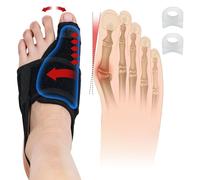 Jdkouh Bunion Corrector for Women and Men, 2Pcs Big Toe Straightener with Silicone Toe Separator, Adjustable Bunion Protector, Bunion Relief Splint, Hallux Valgus Bunions Correction Day Night Support
