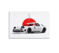 JDM Car RX-7 FD3S Sports Car Poster with Peace Maker Theme & Japanese Street Style Decorative Canvas Family Bedroom Artwork Picture Painting 20x30inch(50x75cm)