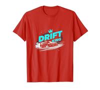 JDM Drift King Racing Art for Car Enthusiasts T-Shirt, Men, Red, L