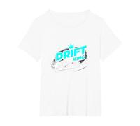 JDM Drift King Racing Art for Car Enthusiasts T-Shirt, Women's Plus, White, 6X
