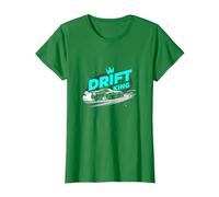 JDM Drift King Racing Art for Car Lovers T-Shirt, Women, Kelly Green, Medium