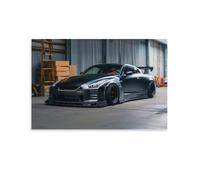Jdm Garage Cool Black Sport Car R35 Posters Room Decor Aesthetic Canvas Wall Art for Living Room Bedroom Prints Paintings Pictures Wall Decor Framed Unframed 12x18inch(30x45cm)
