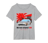 JDM Japan car T-Shirt, Women's Plus, Heather Grey, 6X