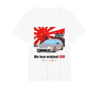 JDM Japan car T-Shirt, Women's Plus, White, 6X