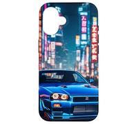 JDM Japanese Drift Race Car Tokyo Street Drift At Night Gift Case for iPhone 16