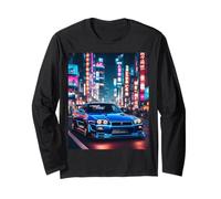 JDM Japanese Drift Race Car Tokyo Street Drift At Night Gift Long Sleeve T-Shirt