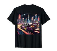 JDM Night Drift Race Car Tokyo Skyline Print On The Back T-Shirt