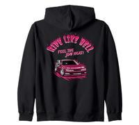JDM Red Car 240 S14 with Grim Reaper - Racing Drift Legend Zip Hoodie