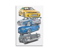 JDM Sport Car Poster Fast And Furious Skyline Supercar Poster Decorative Painting Canvas Wall Posters And Art Picture Print Modern Family Bedroom Decor Posters 08x12inch(20x30cm)