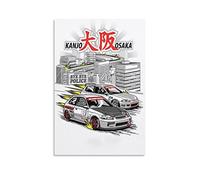 Jdm Style Car Poster Honda Civic Illustration Poster Decorative Painting Canvas Wall Posters And Art Picture Print Modern Family Bedroom Decor Posters 12x18inch(30x45cm)
