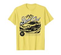JDM Tokyo Japan Drift Race Car Tuning Retro Vintage Graphic T-Shirt, Men, Lemon Yellow, Medium