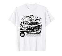 JDM Tokyo Japan Drift Race Car Tuning Retro Vintage Graphic T-Shirt, Men, White, 5X-Large