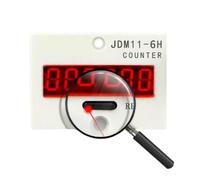 JDM11-6H 6 Digit Digital Counter LED Display 12-380V | Electronic Totalizer Industrial Panel Mount Power Failure Memory(220V-PS-Cable)