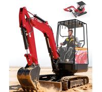 JDMON Waterproof Mini Excavator Cover with Roof Straps, 600D Top & Clear PVC Enclosure for 360° Visibility, All-Weather Protection, Compatible with Bobcat, Kubota, Cat, Yanmar, JCB for 1750-3550 lbs