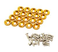 JDMSPEED 20 Pcs Gold CNC Billet Aluminum Fender Washer Engine Bay Dress Up Kit by JDMSPEED