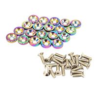 JDMSPEED 20 Pcs Neo Chrome CNC Billet Aluminum Fender Washer Engine Bay Dress Up Kit
