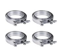JDMSPEED New 3" V-Band Flange Clamp Kit with Ridge 4 Pcs Stainless Steel Replacement for Exhaust Downpipe (4)