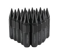 JDMSPEED New Black 20PCS M12X1.5 Cap Spiked Extended Tuner 60mm Aluminum Wheels Rims Lug Nuts