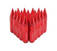 JDMSPEED New Red 20PCS M12X1.5 Cap Spiked Extended Tuner 60mm Aluminum Wheels Rims Lug Nuts