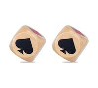 JDNH 2Pcs Big Size 4cm / 1.57inch Euchre Indicators Wooden Cubes Double Trumps Marker Dices for Gaming Enthusiasts Enjoyment Trumps Suit Dices