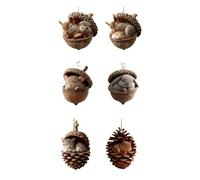 JDNH 6pcs Festive Animal Nut Ornaments Featuring 2D Acrylic Design for Holiday Tree Decor Acrylic Ornaments