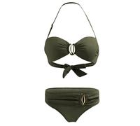 JDNH Bandeau Swimwears for Women Thong Swimsuit with Back Tie Ladies Halterneck Bathing Suit Low Waist Swimsuit Adjustable Waist