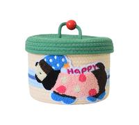 JDNH Cartoon Pattern Kids Storage Box Cotton Made Toy Organizers Portable School Home Decors Safe Materials Easy Maintenance Lovely Cartoon Storage Box