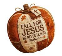 JDNH Fabric Patchwork Pumpkin Fall Faith Decors Prayer Ornament Home Decoration for Autumn Thanksgiving Themed Autumn Cloth Pumpkin Ornament