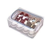 JDNH Foldable Clear Shoe Storage Unit Reinforced Steel Structure with PVC Meshes Shoes Organizers Box for Closet Arrangement Sturdy Foldable Shoe Container