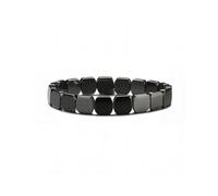 JDNH Handcrafted Black Square Hematite Bead Elastic Unisex Natural Stone Wrist Accessory for Men Women Square Bead