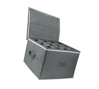 JDNH Hard Shell Folding Box for Red and White Champagne Glasses Storage Wine Glass Holder with Organized Compartments Wine Glass Storage Box