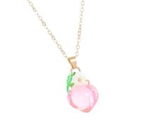 JDNH Modern Fruit Pendant Necklace Stylish Chain Necklace Strawberry/Peach Neck Jewelry Present For Women Who Love Detail Sweet Alloy
