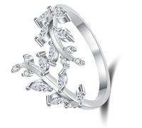 JDNH Nature Inspired Leaf Branch Rings With Diamonds Accents In Premium Copper Jewelry Artisanal Branches Rings With Stones Anti Tarnish Copper Accessories