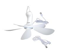 JDNH Portable Outdoor Hanging Fan 5V USB Power 16.5" Size 10.7 Feet Extended Cord Energy Efficient Camping Accessory USB Hanging Fan