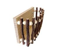 JDNH Rabbits Grass Manager with Biting Proof Construction and Feeding Shelf for Small Pet Natural Wood Pet Feeders