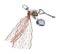 JDNH Retro Alloy Heart Keychain Featuring Working Pocket Watch Elegant Decorative Accessory Vintage Styles Keychain with Heart