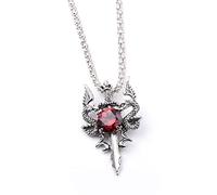 JDNH Retro Wing Dragon Crystal Necklace Double Dragon For Cross Pendant Suitable For Mens Boys Festival Party Gift Necklace Black Cubic Zirconia Men Punk Animal Pendant Wing