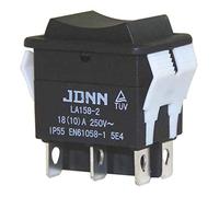 JDNN LA158-2 250V 10A 6 Pins Electric Waterproof Double Momentary Rocker Pushbutton Switches for Power Tools Accessories Parts, Black