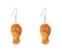 JDONL Simulated Food Earrings for Women Resin Creative Fried Chicken Leg Wing French Fries Shrimp Tail Drop Dangle Earrings Statement Jewelry, L, Metal, No Gemstone