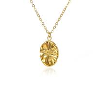 JDONL Summer Geometric Round Necklace Minimalist Circle Chain Pendant Summer Everyday Wear Jewelry, L, Metal, No Gemstone