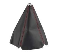 Jdonvtj Multiple Styles 16mm Universal PU Leather Car Gear Shift Collars Manual Stick Shifter Knob Boot Cover Gaiter Gear Stick Knob(Red Stitching)