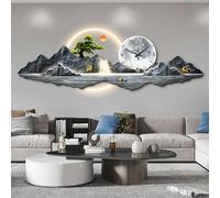 JDPYURV 3D Wall Art Decor With LED Lights, Modern Crystal Porcelain Wall Art Decorative Clock, Large Landscape Hanging Mural, Creative Sculpture With Light(J,105 * 35cm/41.3 * 13.8in)
