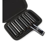JDR Harmonica Set of 7 Key of C D E F G A Bb 10 Holes 20 Tones Blues Harp Diatonic Mouth Organ armonica with EVA Protective Case for Adults Kids Beginner Professional Intermediate Student Gift Black